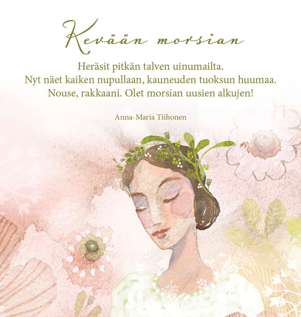 Vuodenaika morsian-korttikokoelma, Kevät, 2-osainen A6 matta
